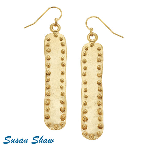 Susan Shaw Gold Bar drop Earrings