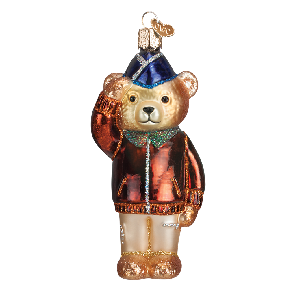 Old World Christmas Air Force Bear. (discontinued)