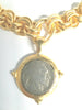 Susan Shaw Gold Chain Necklace with Vintage Indian Head Coin Pendant