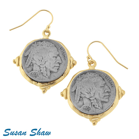 Susan Shaw  Gold/Silver Indian Wire Earring