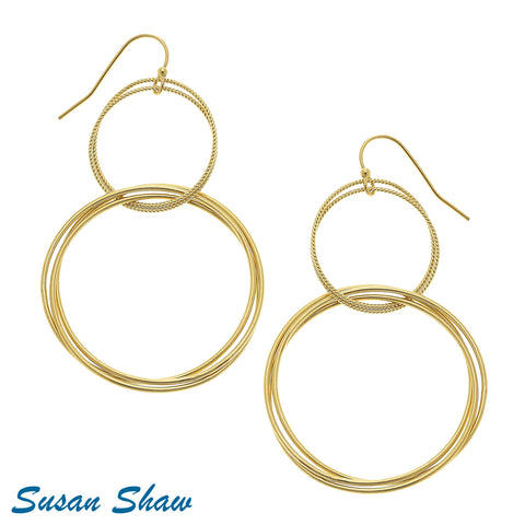 Susan Shaw Earrings Gold Large Handmade Chain