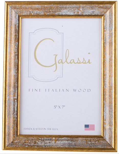 Frame Galassi Antique Gold with White Wood 5 x 7