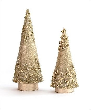 Dekorasyon Glass Bead cone Tree (Champagne)