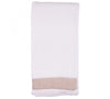 Cotton/Cashmere Contrast Color Banded Throw White and Dune