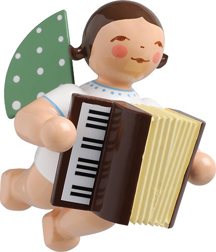 Angel with Accordion, suspended