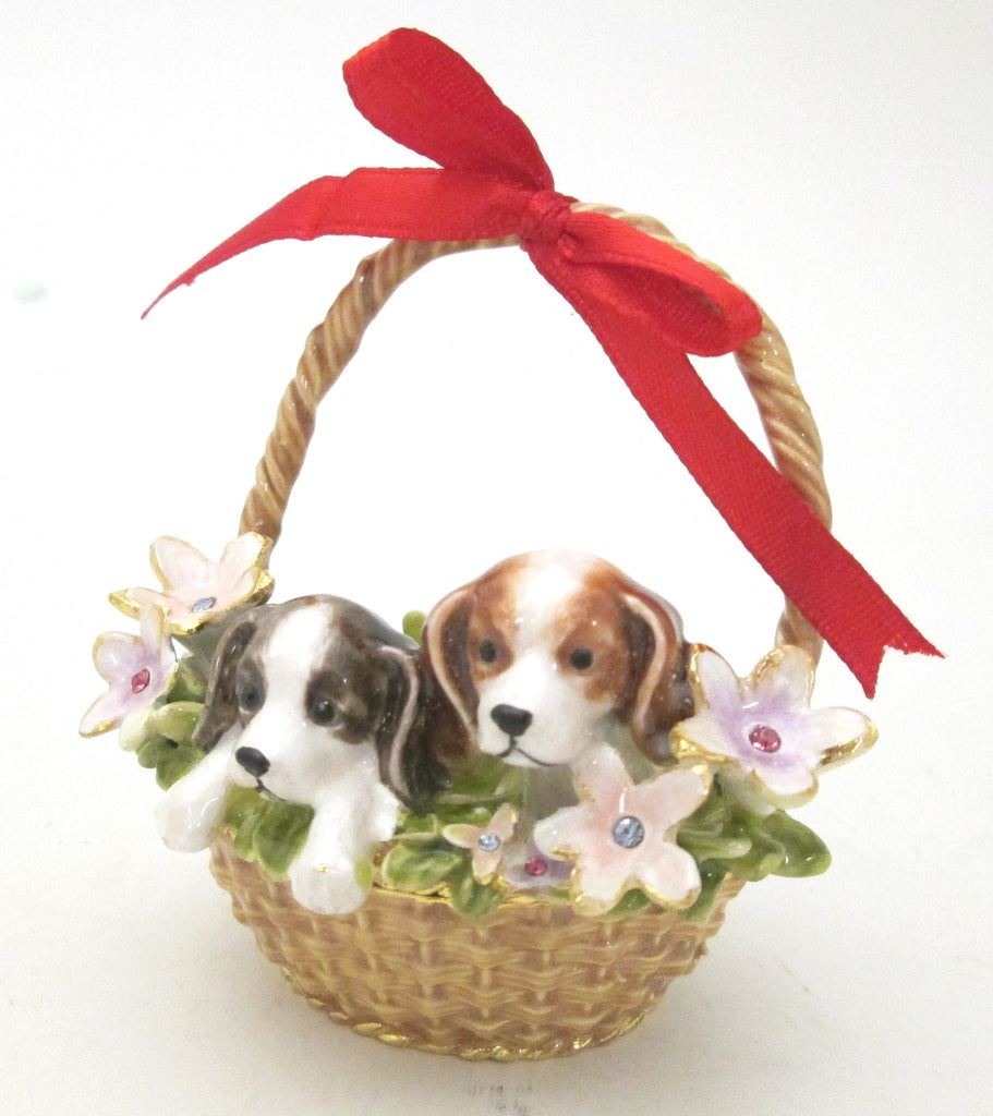 Kubla Craft Puppies in a Basket Box