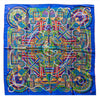 100% Silk Twill Stripe Scarf Blue