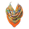 100% Silk Twill Stripe Scarf Orange