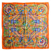 100% Silk Twill Stripe Scarf Orange