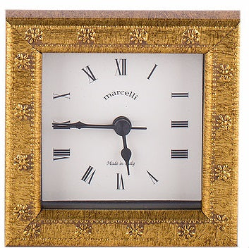 Clock Gold Daisy Wood