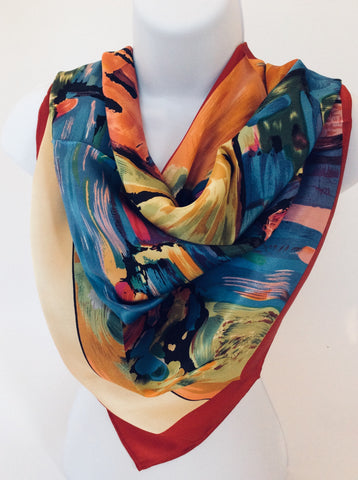 100% Silk Reproduction Painting Scarf