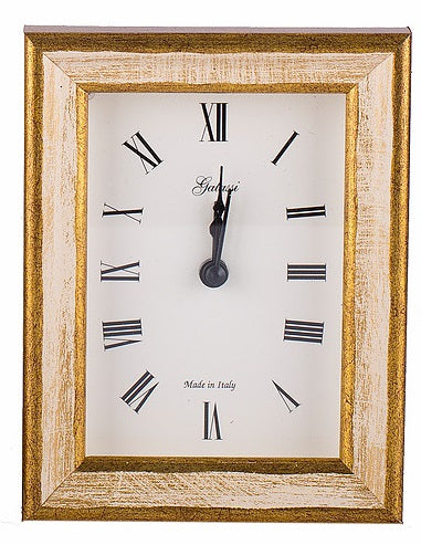 Clock Galassi Cream/Gold Wood 4 x 4