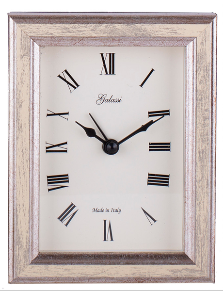 Alarm Clock Galassi Cream/Silver Wood