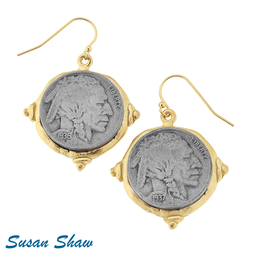 Susan Shaw  Gold/Silver Indian Wire Earring