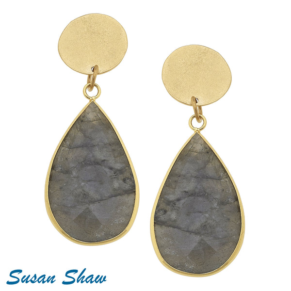 Susan Shaw  Gold Wire Earring with Peridot Drop