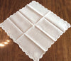 Placemats and Napkins:  Oval, Scalloped, organdy