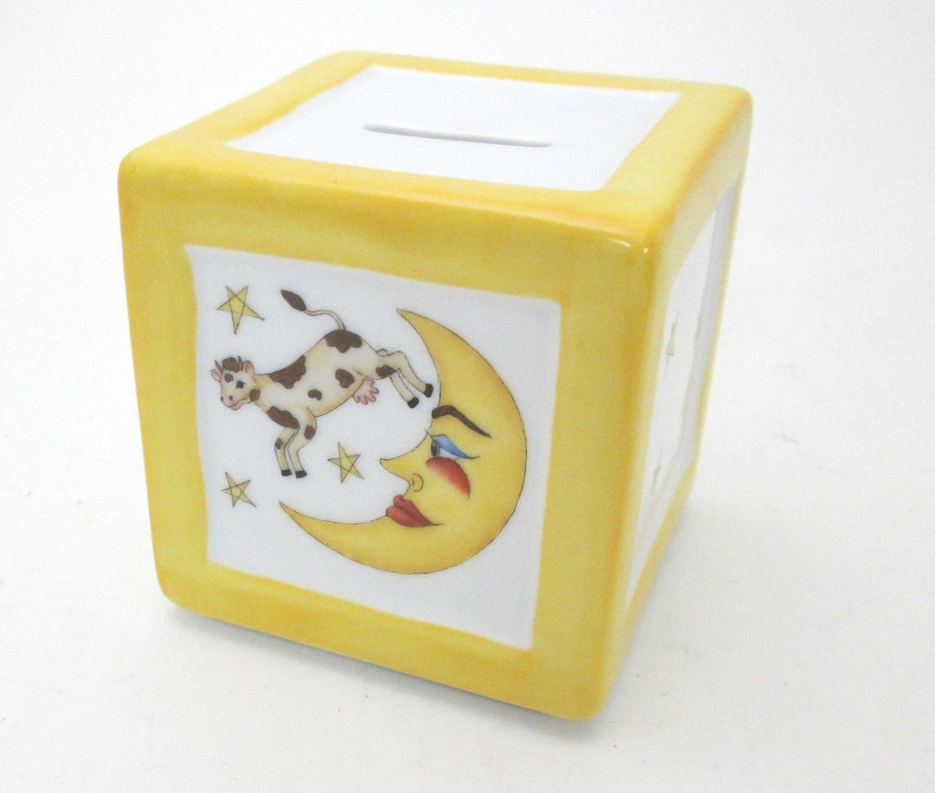 Ann Marie Murray Handpainted Cow Over Moon Bank