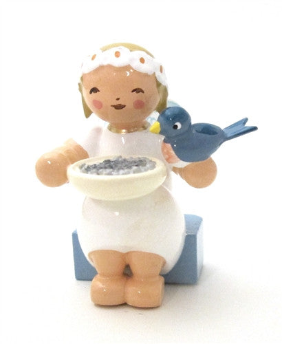 Snowflake Angel with bowl and Blue Bird