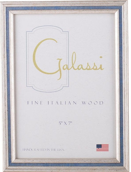 Frame Galassi Silver with Blue Channel Wood