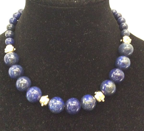 Susan Shaw Lapis Luzuli and Gold Choker