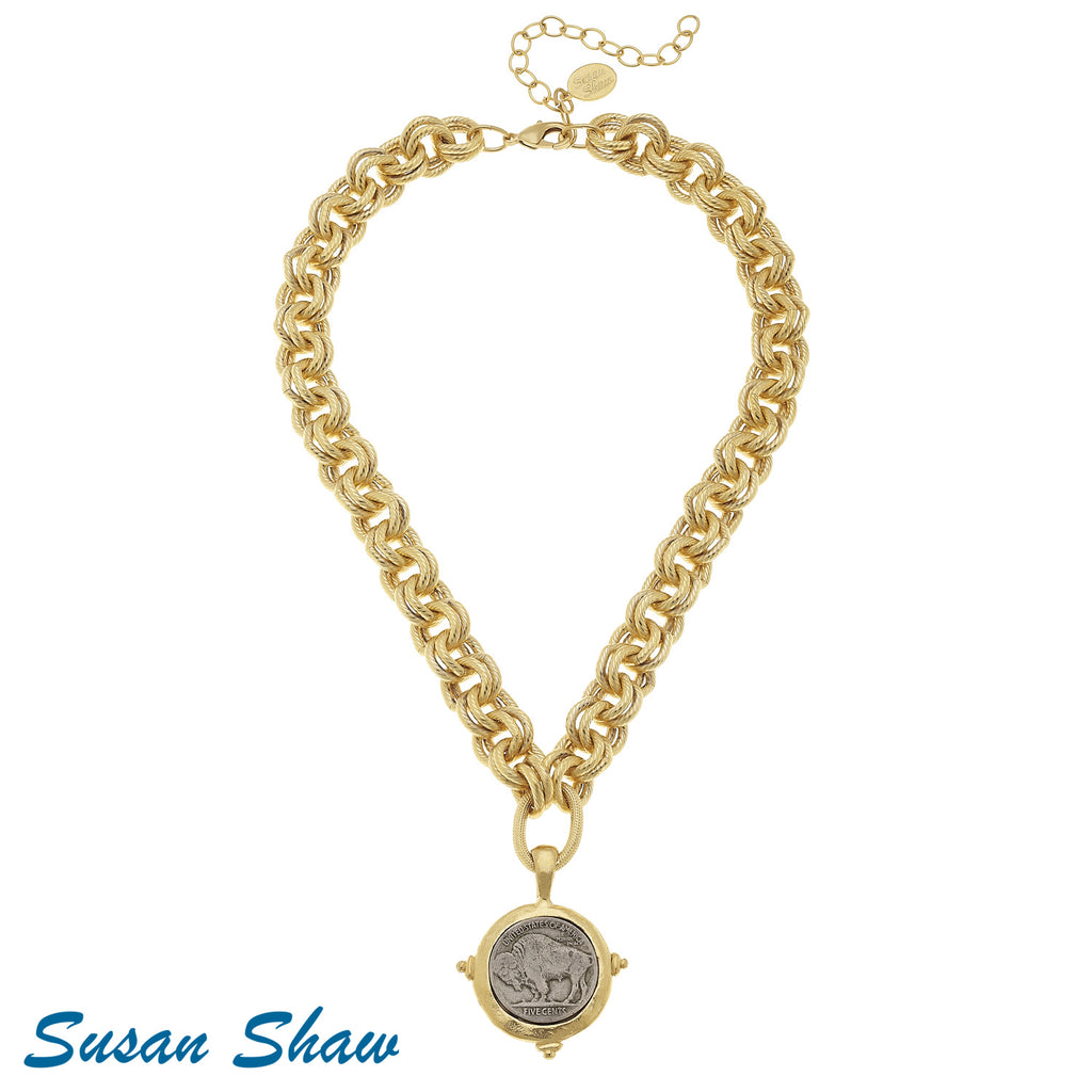 Susan Shaw Gold/Silver Buffalo Chain Necklace
