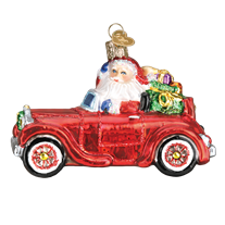 Old World Christmas Santa  in Antique Car