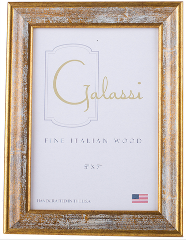 Frame Galassi Antique Gold with White Wood 5 x 7