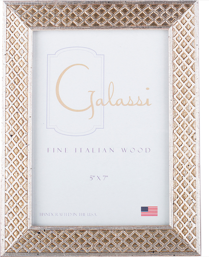 Frame Galassi Silver Lattice Wood 5x7