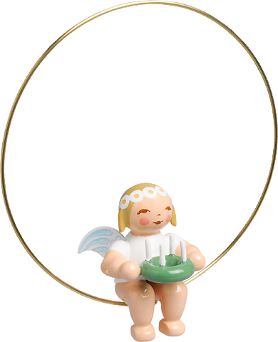 Christmas Tree Angel in Ring with Wreath (tree ornament)