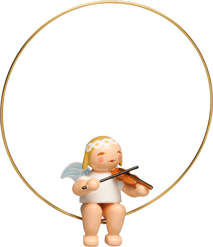 Christmas Tree Angel in Ring with Violin (tree ornament)