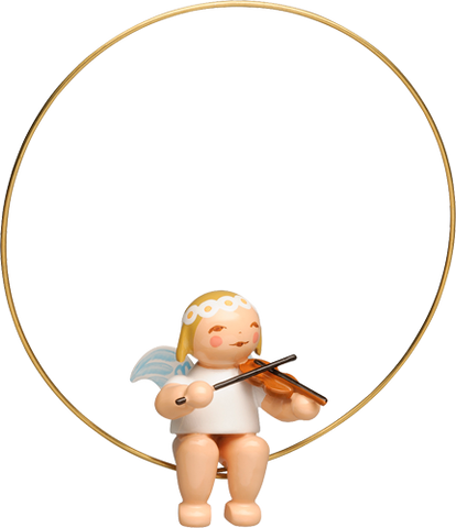 Christmas Tree Angel in Ring with Violin (tree ornament)