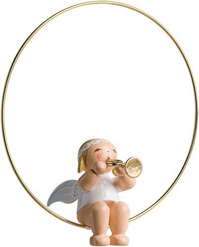 Christmas Tree Angel in Ring with Trumpet (tree ornament)