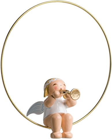 Christmas Tree Angel in Ring with Trumpet (tree ornament)