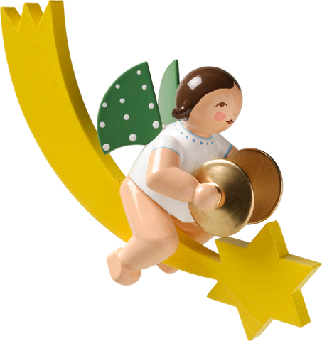 Wendt and Kuhn Ornament:  Angel with Cymbals on Comet 3.50