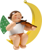 Wendt and Kuhn Ornament:  Angel Musicians, small, in Moon  1.75