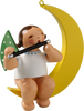 Wendt and Kuhn Ornament:  Angel Musicians, small, in Moon  1.75