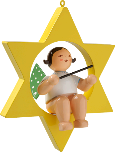 Wendt and Kuhn Ornament:  Angel with Baton in Star  3.50