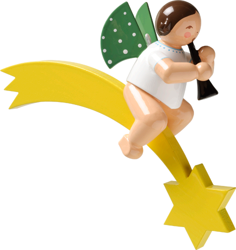 Wendt and Kuhn Ornament:  Angel with Clarinet on Comet 3.50