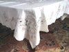Table Cloth:  Ecru Embroidered Linen
