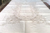 Table Cloth:  Ecru Embroidered Linen