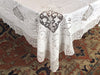 Banquet Cloth:  Antique Elaborate Cut Work and Lace with Scalloped Lace Edging