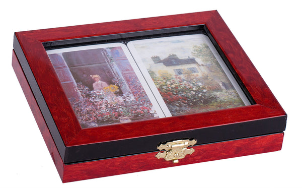 Bridge Box Red Burl (Cards sold seperately)