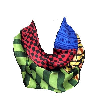 Harshita Infinity Scarf. green stripe