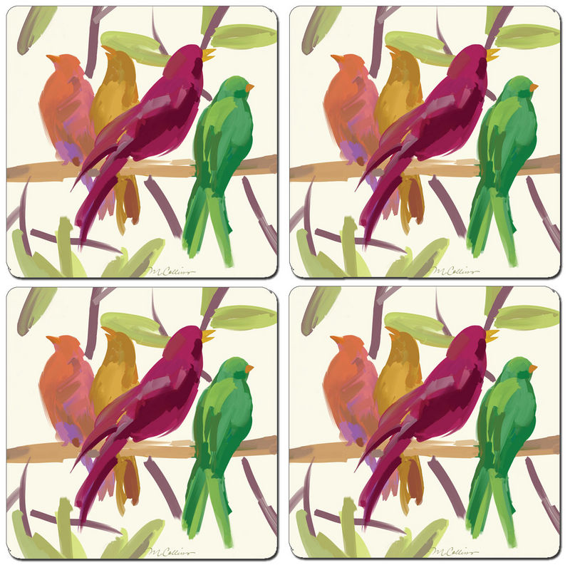 Hardboard Coasters:  Flock Together