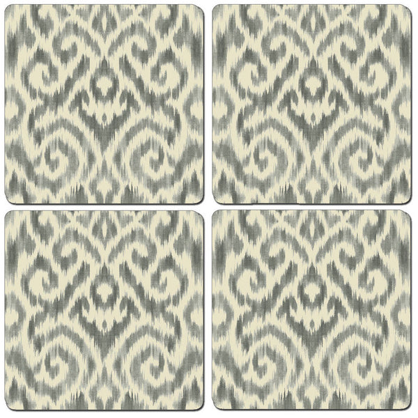 Hardboard Coasters:  Ikat Grey