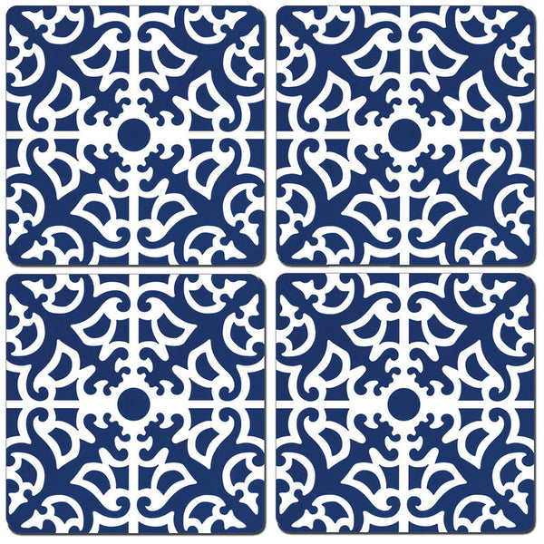 Hardboard Coasters:  Parterre Blue