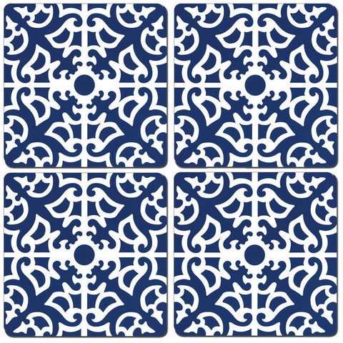 Hardboard Coasters:  Parterre Blue