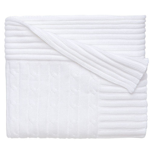 White Cable Knit Blanket