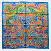 100% Silk Twill Armor Scarf Blue