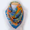 100% Silk Twill Armor Scarf Blue